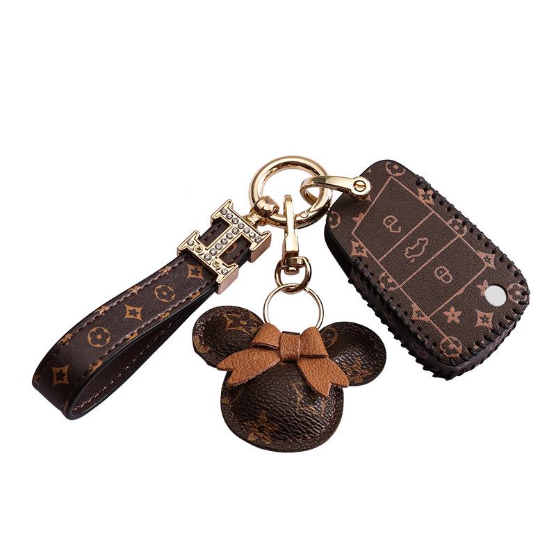 Volkswagen Car Key Cover for Sagitar, Bora, Lavida, T-Roc, Tiguan L, Golf 8, Tayron, POLO with Women's Bag Buckle