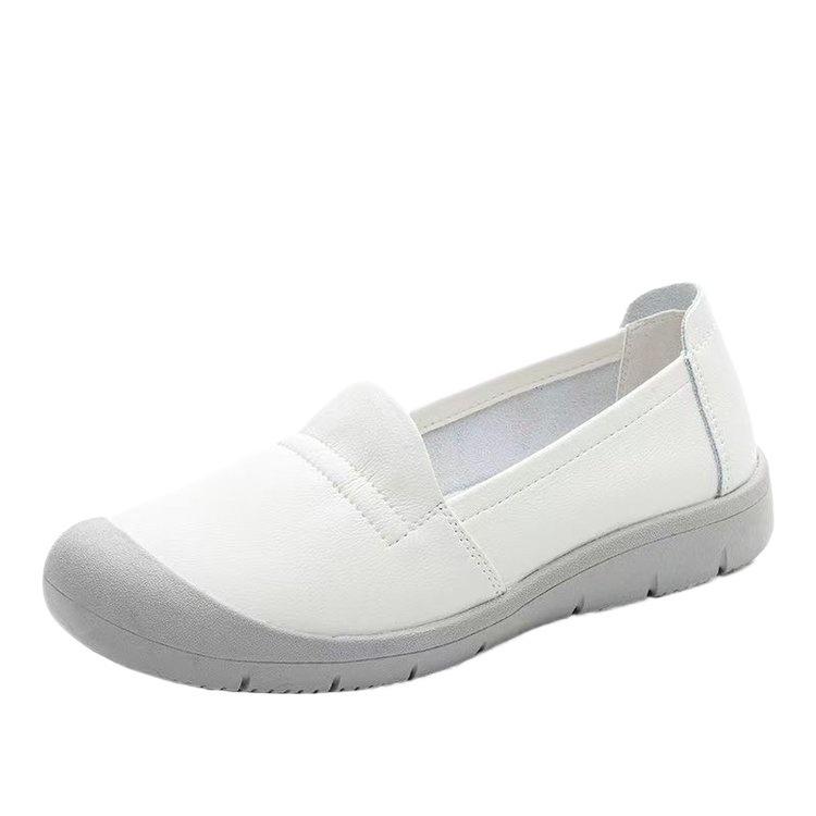 Shoes spring soft sole non-slip not tired feet comfortable medium flat bottom shallow mouth leather shoes