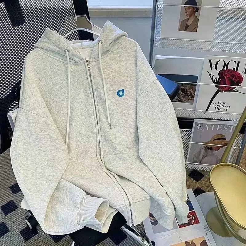 Sweatshirt for Women Hooded Fleece Thickened Loose Casual Long Sleeve Top Coat Sweatshirt