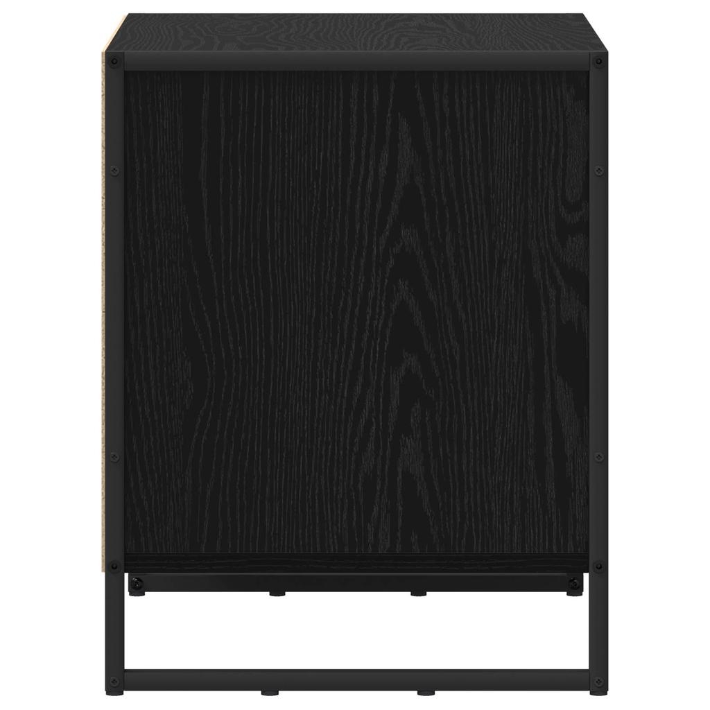 Nightstand Black Oak Effect 50 x 39.5 x 50 cm Engineered Wood