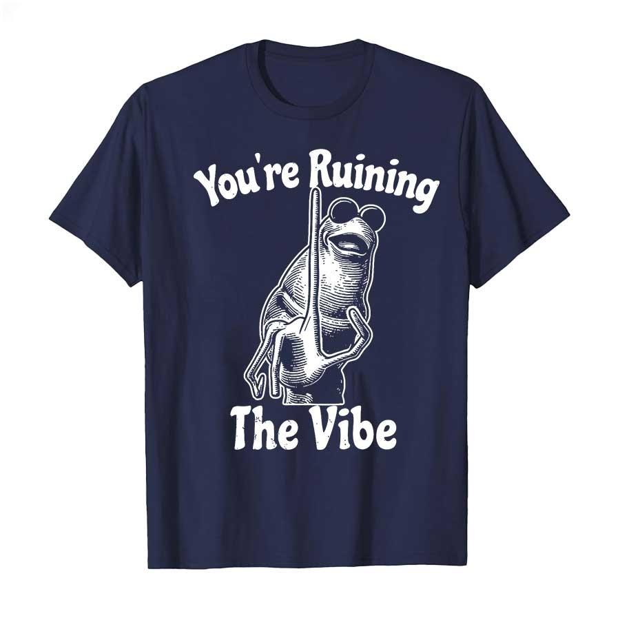 New SpringSummer Youre Ruining The Vibe Funny Marcus The Worm Meme Printed Cotton Tshirt Fashion Casual Short Sleeve Tshirt