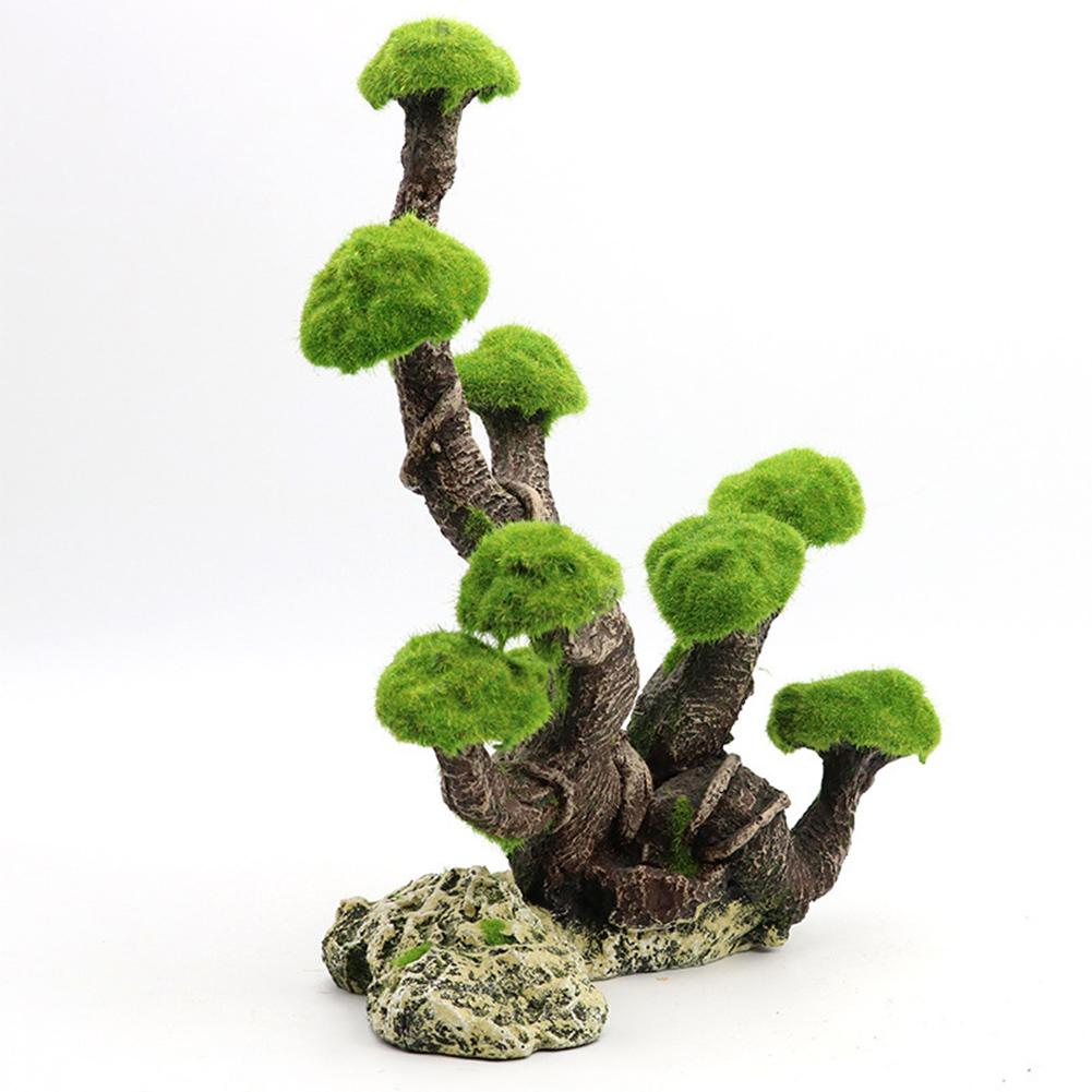 Aquarium Decoration Aquarium Mountain Tree View Stone Ornaments Betta Cave Landscape Tree Stump Trunk Hollow House Cave Fish Tank Decorations