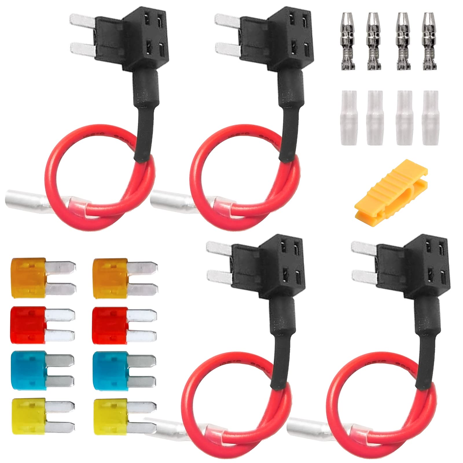 

DanYun 4pcs Micro2 Small Circuit Fuse Tap Kit Car Flat Type Fuse Holder