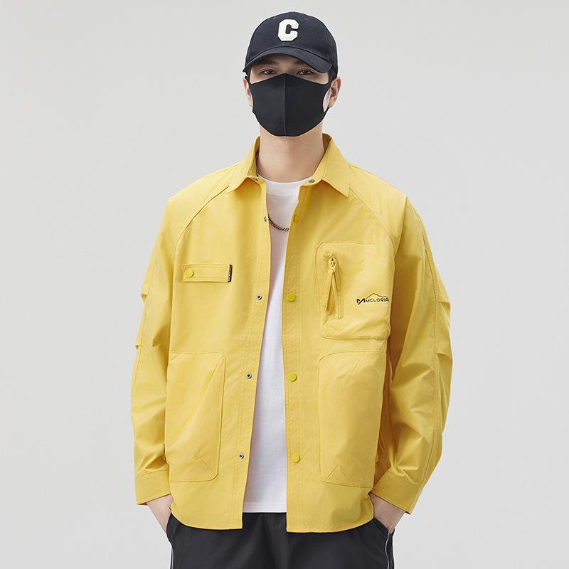 Men'S Tooling Jacket Jacket Men'S Spring New Trend Fashion High Sense Multi-Pocket Boys Top Trend