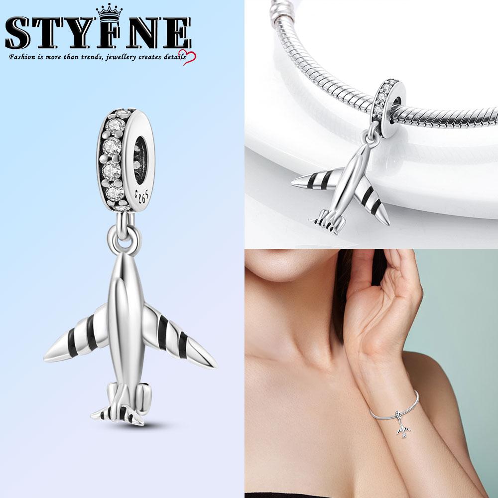 Anniversary Luggage Airplane Passport Three-Piece Set Copper Charms Fit Original Bracelet Jewelry Making For Women Gift