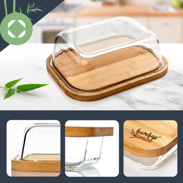 Beurrier - Klarstein - Bambuswald - Verre - 640ml - Compatible Lave-vaisselle