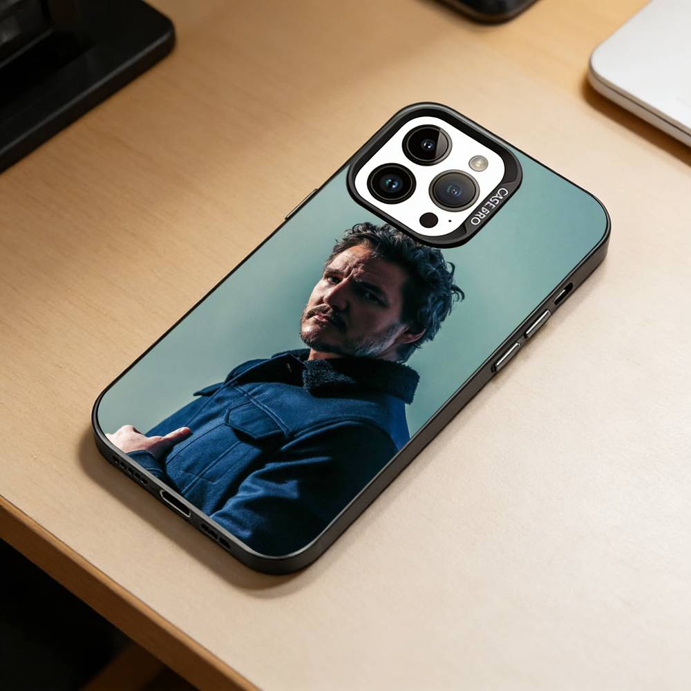 P-Pedro Pascal  Phone Case For iPhone 17,16,15,14,13,12,11 Plus,Pro Max,XS,Colorful Silver Phone Case Funda Cover