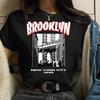 New Summer Women T Shirt 1998 Brooklyn New York Print Short Sleeve TShirts Warm Casual Streetwear Hip Hop Y2k Clothes Tops