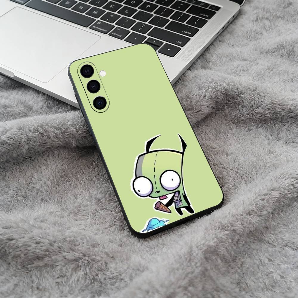 Cartoon Invader Zim Gir Black Soft Silicone Phone Case for Samsung Galaxy A73, A71, A72, A70, A53, A52, A51