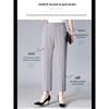 Pantalones de verano de seda helada para mujeres de mediana edad: pantalones holgados de pierna recta de nueve puntos para madres mayores y abuelas