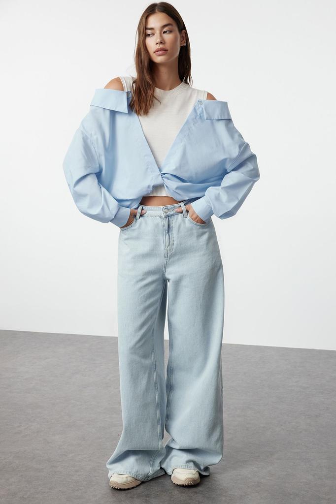 Women's Fashion Stylish Sweater Ecru Crop Woven Garni Knitwear Sweater