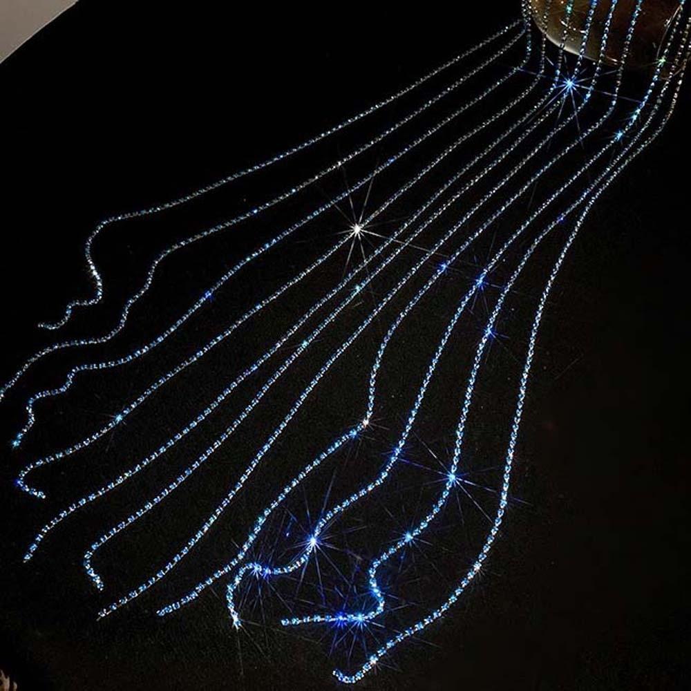 Shiny Rhinestone Tassel Headband Sweet Women Hair Hoop 4 in 1 Hair Bands with Tassels  Female