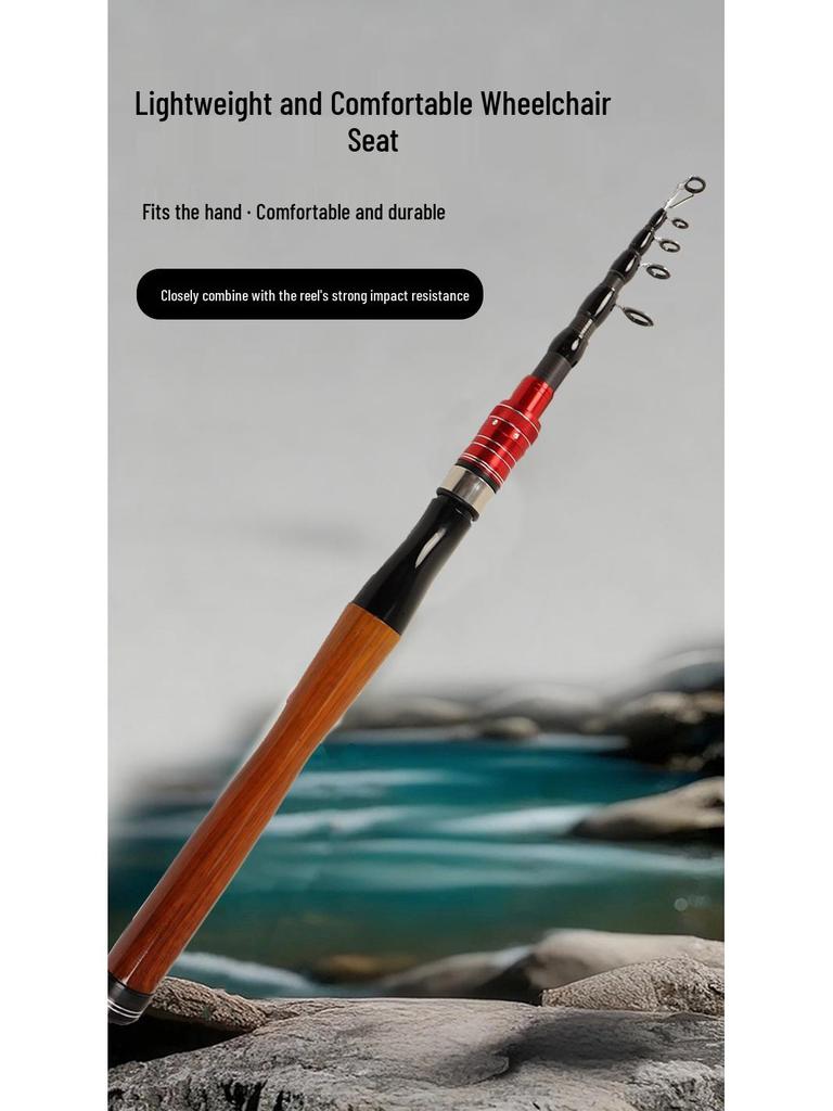 Ultra-Compact Carbon Telescopic Sea Fishing Rod - Portable Mini Design for Long-Casting.