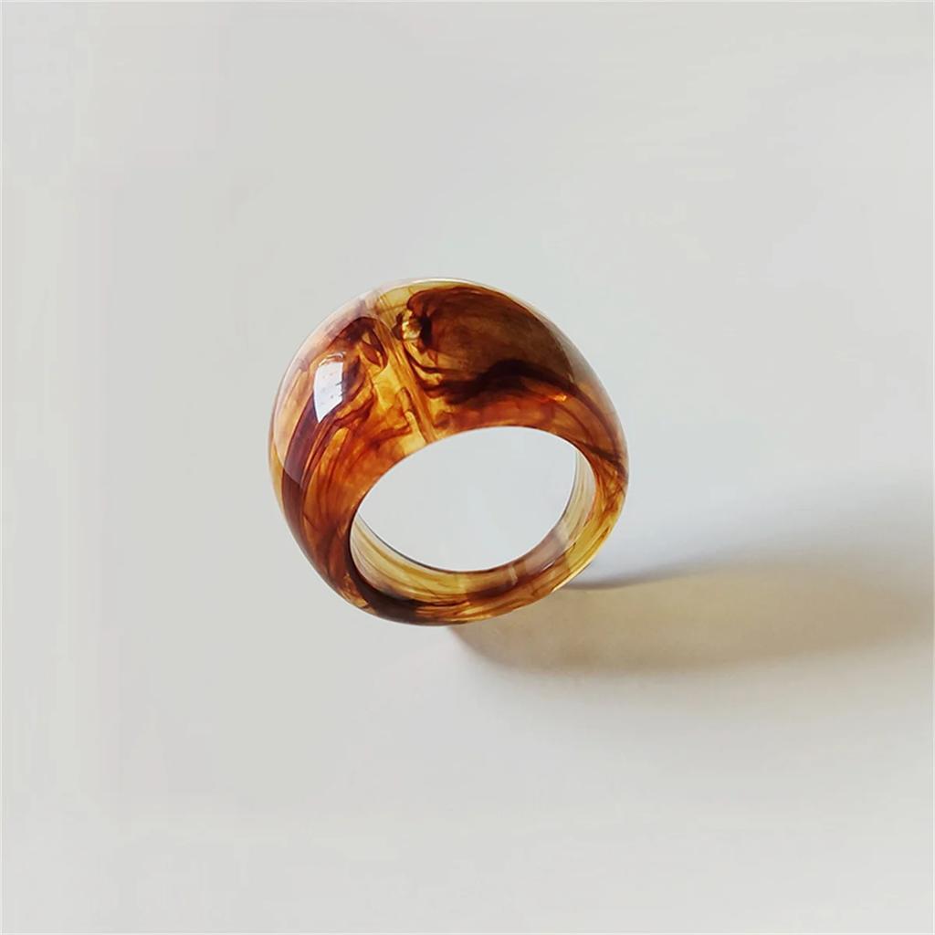 Neuer Vintage Ring für Damen Transparenter Bunter Acrylharz Ring Korea Mode Geometrischer Ästhetischer Schmuck Trend Punk Ringe