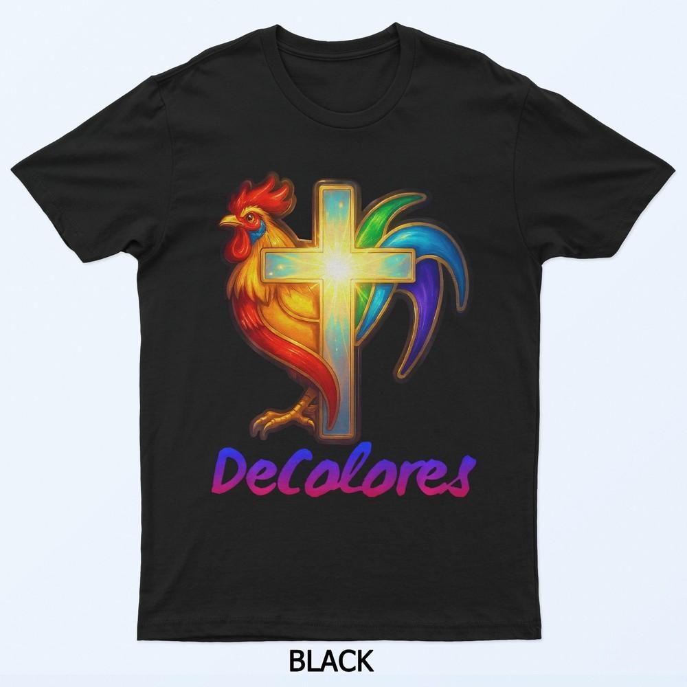 

Decolores Cursillo Rainbow Rooster Catholic T-Shirt 3XL