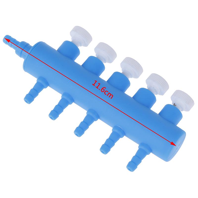 1 Pc Aquarium Fish Tank 5 Holes Air Pump Plastic Water Tube  Control Valve