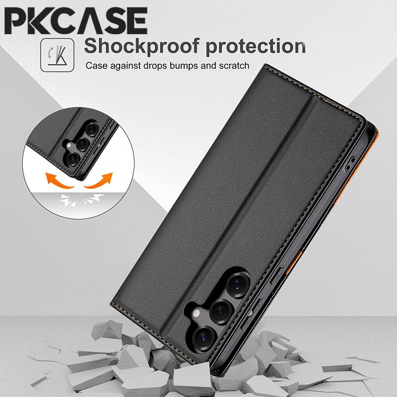 Wstrząsoodporne Etui Portfel z Gniazdem na Karty typu Flip Skórzane Dla Samsung S25 Edge S24 S23 FE Plus A17 A07 A56 A36 A26 A16 A06 Pokrowiec