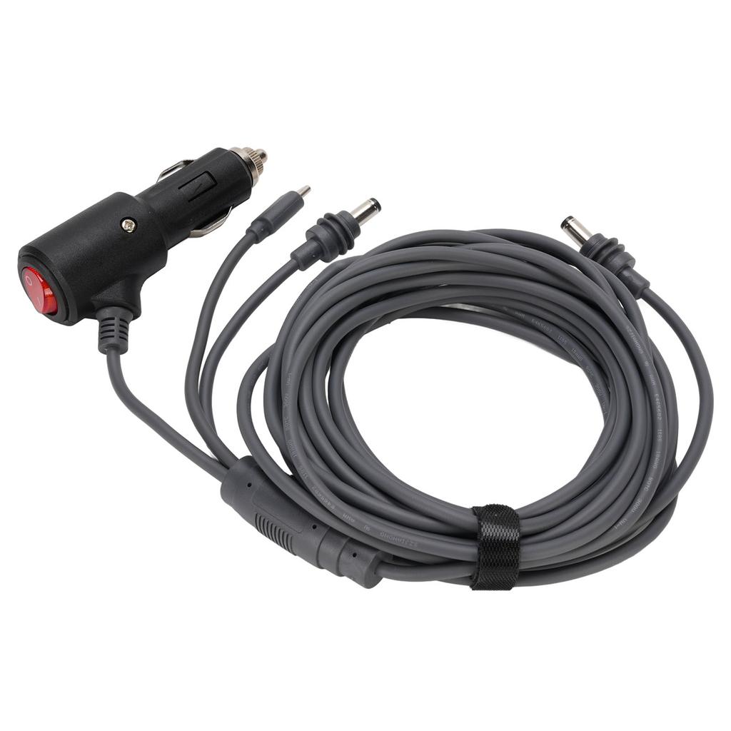 Satellite 3 in 1 Power Cable Rain Proof USB C 12 to 20V Cigarette Lighter DC Male Extension Power Cord for Disc Antenna