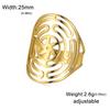 Hecate Wheel Adjustable Rings Women Stainless Steel Gold Finger Ring Ancient Greek Goddess Amulet Jewelry Gift