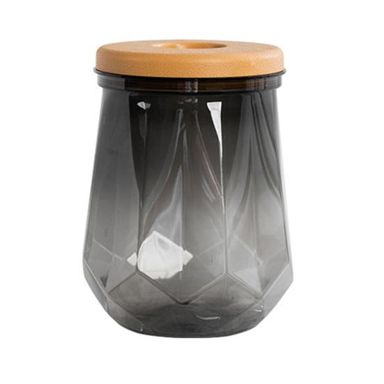

Hydroponic Plant Pots with Imitation Wood Top Cap Multi-Faceted Plant Bottle Desktop Terrarium for Easy Green Plant Growth Home Decor Gifts