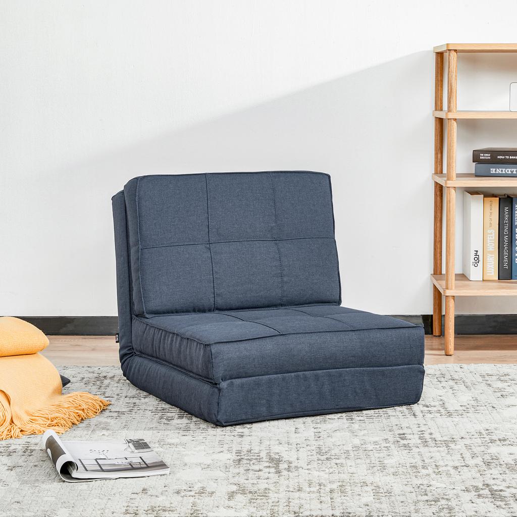 Floor Sofa Foldable Sleeper Chair Floor Chair 5-Level Adjustable Folding Chair Sofa Bed Sofa Bed Single Sofa Blue 61 X 73 X 58 Cm