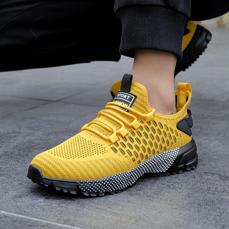 Summer Men's Running Shoes Fashion Mesh Lightweight Arch Support Lace Up Training 2025 New Walking Thick Soled sneaker Shoes