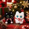 [sansejin] Black Cat & White Cat Plush Keychain with Scarf (Set of 2)