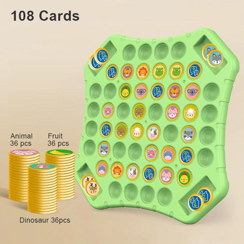 Animal Flip Chess Board Games 108 Cards Classic Strategy Game Thinking Cognitive Parent Child Interactive Puzzle Party Toy