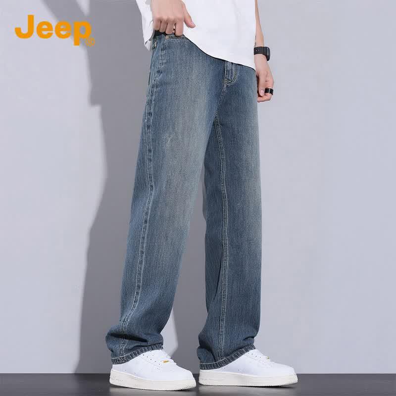 JEEP Men's Tencel Blend Loose Straight Jeans