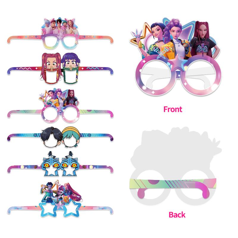 12Pcs Kpop Demon Hunters Glasses Birthday Party Decorations Racing Glasses Masks Children'S Birthday Party Photography Props