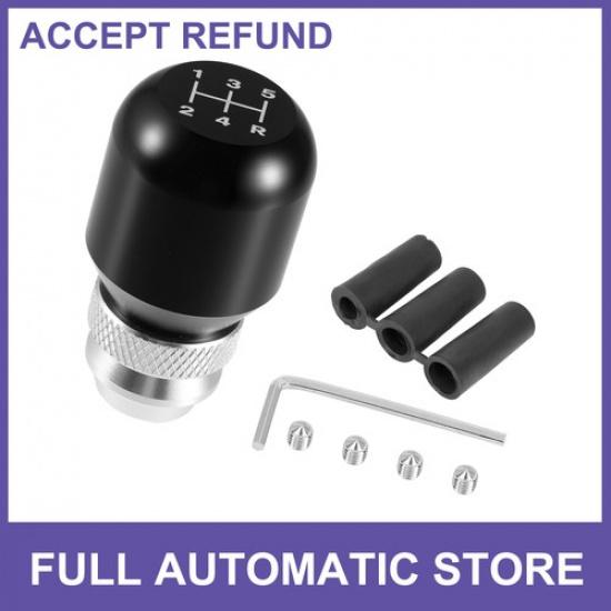 Single 5 Speed Car Adjustable Gear Shift Knob Aluminum Alloy Universal Black