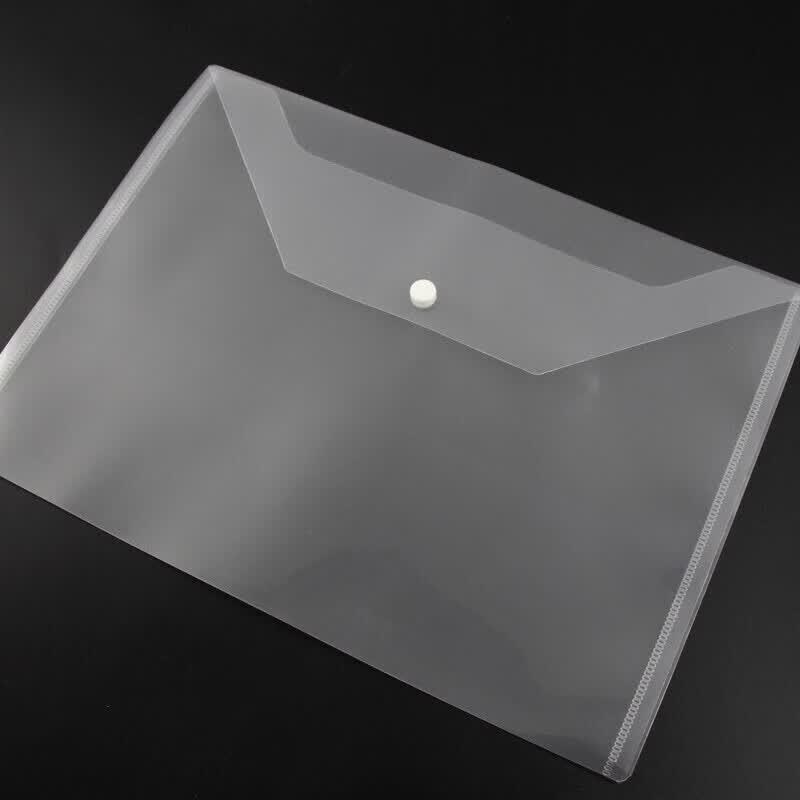 Jingulao A4 Transparent Snap Closure File Folders, 20-Pack