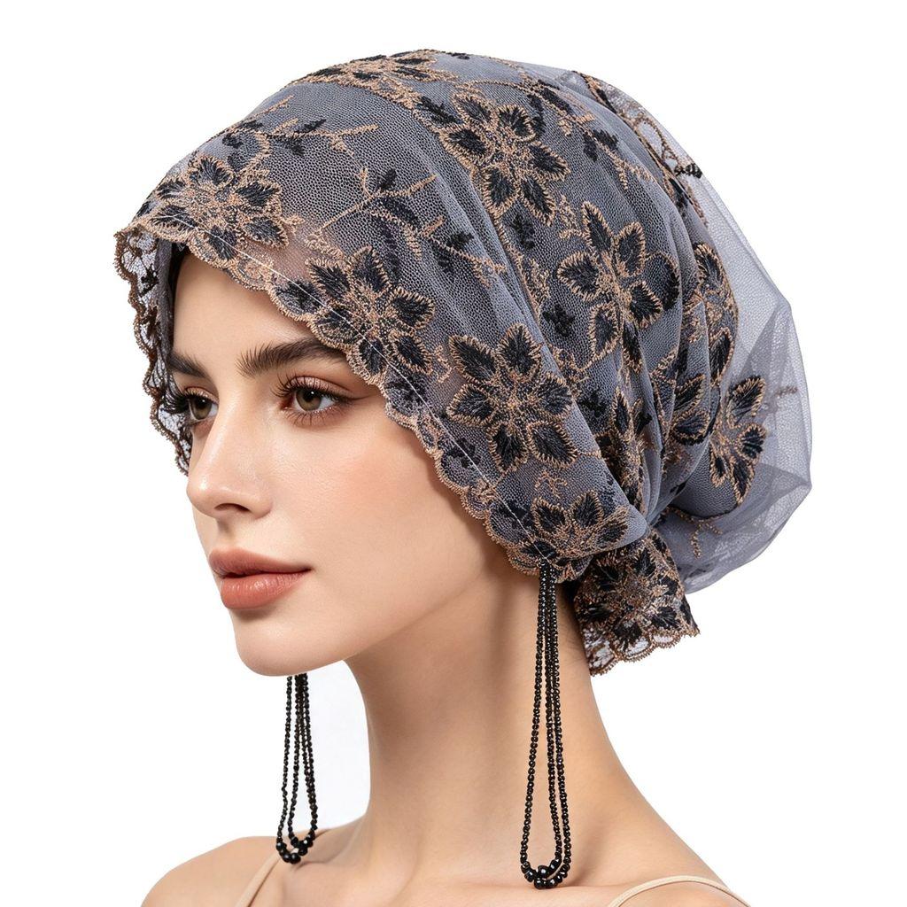 Embroidered Flower Sun Hat With Tassels For Summer Travel And Casual Wear