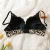 Plus Size Push Up Bra Women Sexy Lace Leopard Print Lingerie 3/4 Cup No Underwire Wear