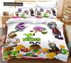 Plants Vs Biancheria da Letto Set Zombie Dimensioni US Europa UK Copripiumino Cartone Copriletto Morbido Federa Federe Set da 2-3 Pezzi Adulti Ragazzi