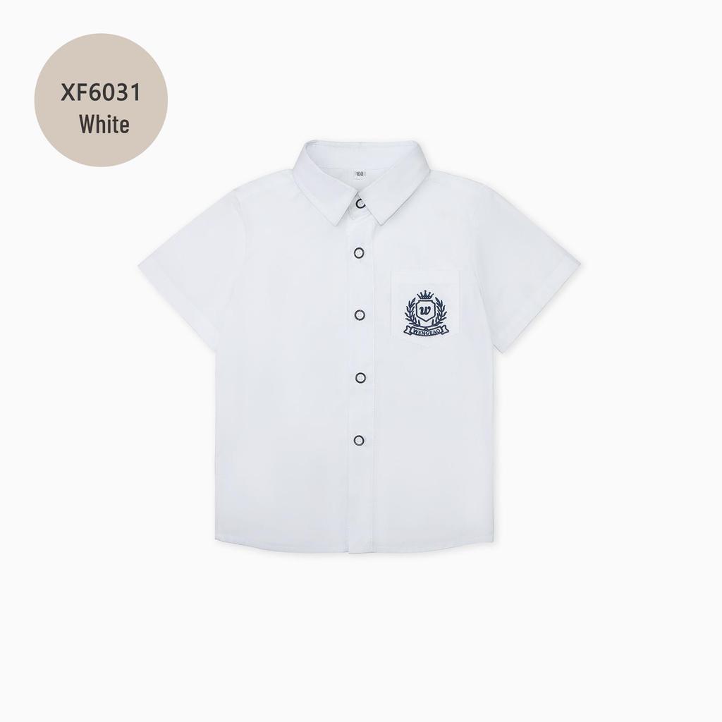 Kids' Summer White Collared Short-Sleeve Shirt - Primary School Uniform