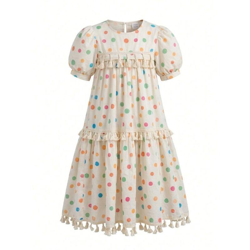 Sweet Polka Dot Dress for Girls - Summer Children s Fashionable Princess Dress 130