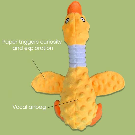 Stuffed Duck Dog Toy for Aggressive Chewers Soft Plush Duck Toy with Squeaker Crinkle Paper Puppy Chew Toy for Interactive Play And Boredom Relief
