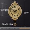 Metal Brass Living Room Wall Clock, a Modern Designer's Creative Decoration, American-style Silent Clock