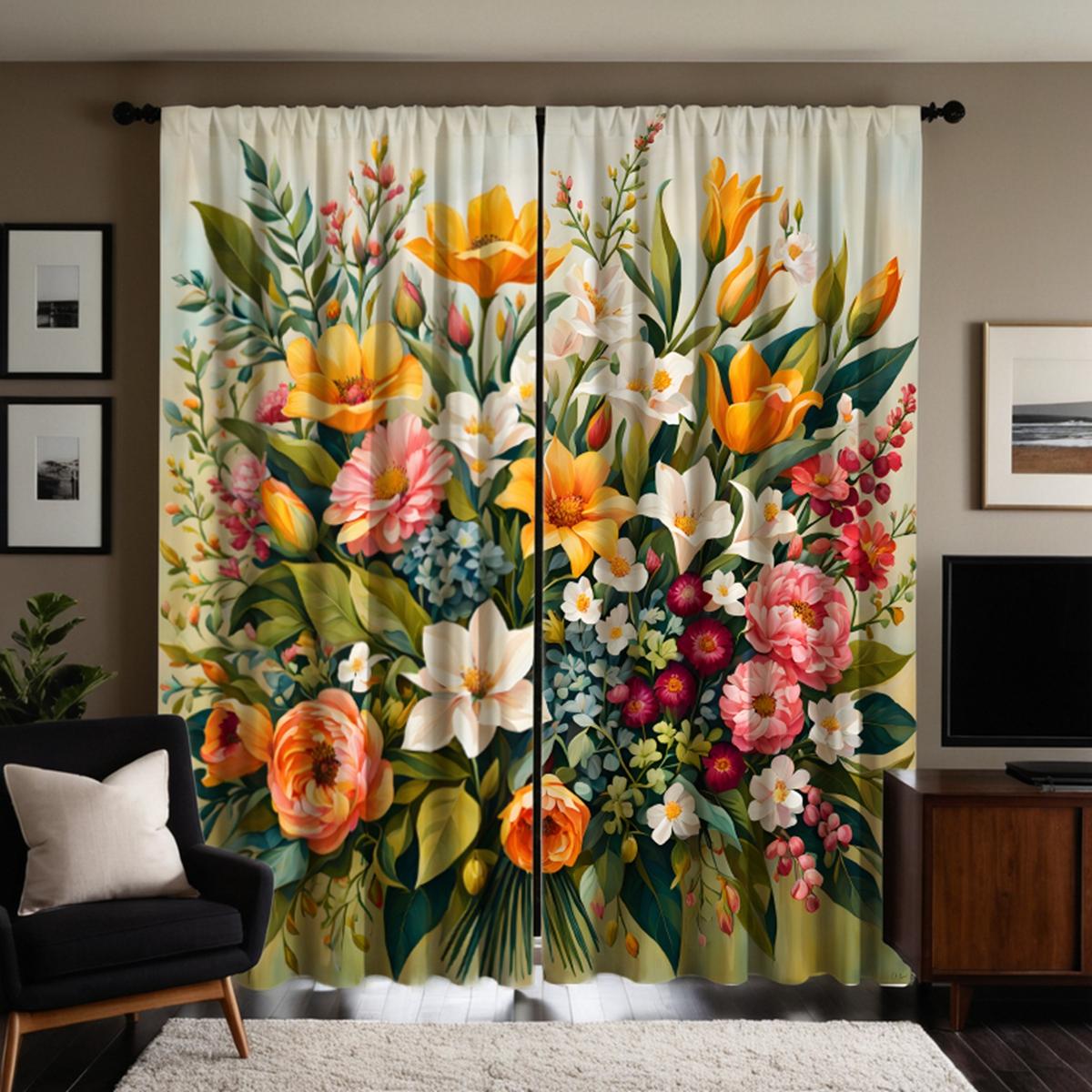 

2 шт. HD цифровой красный цветок бабочка принт оконный ламбрекен домашний декор стиль декоративный гостиная спальня стержень курица W52H63inchW132H160cm