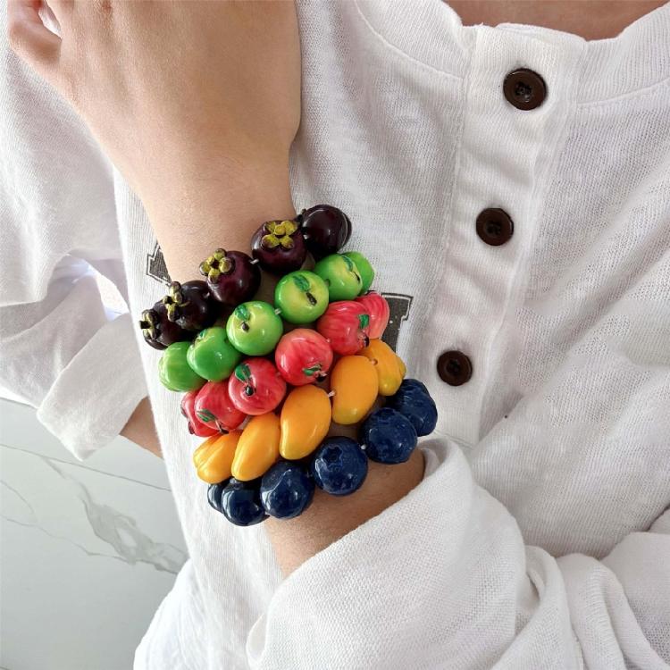 Acrylic Fruit Bead Bracelet Cute Blueberry Fruit Hand Chain Bangle For Party Daily Wear Fashion