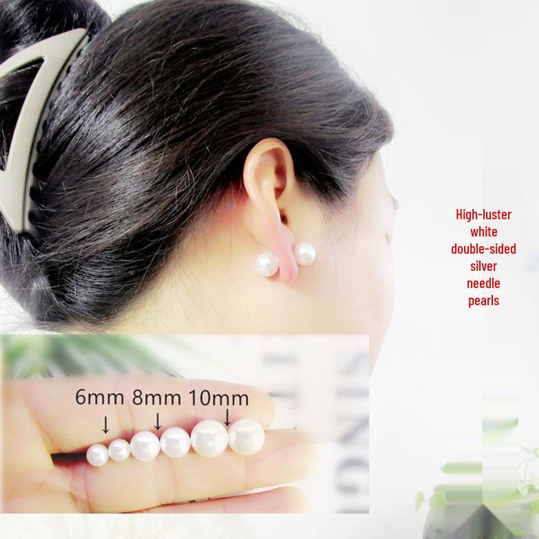 

White Pearl S925 Silver Stud Earrings - Elegant, Retro & Luxurious Women s High-End Niche Accessory 925 silver needle