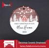 Christmas Ceramic Pendant - Round Creative Tag Decoration
