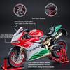 1:9 V4R 1299 Alloy Motorcycle Diecast Car Toys Model Front Wheel Steering Shock Absorption Function Miniature Motorbick Boy Gift
