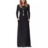 Elegant Long Sleeve Solid Color Literary Dress for Autumn & Winter (L407P)