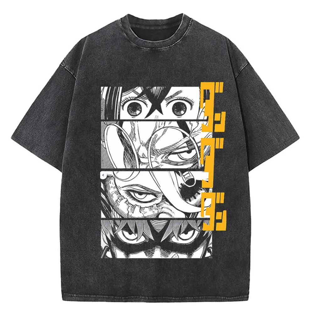 Dandadan Okarun T-Shirt Herren Japanisches Anime T-Shirt Cartoon Hohe Qualität Baumwolle T-Shirt Ästhetisches Mode T-Shirt Männlich