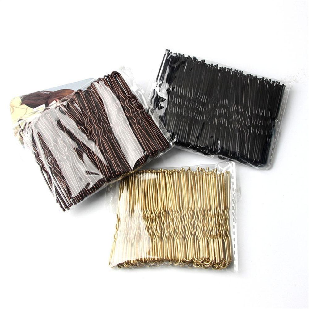 50 Pcs/Bag 5cm U Shaped Alloy Hairpins Waved Hair Clips Simple Metal Bobby Pins Barrettes Bridal Hairstyle Tool Hair Pins