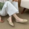 French Retro Inner Ballet Shoes Women's 2025 Spring and Summer Bow Shallow Mouth Flat Sole Single Shoes Soft Sole Grandma Shoes
