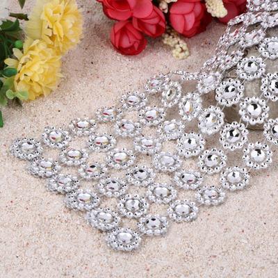 Fashion Mesh Ribbon Diamond Diamant Mesh Diamond Mesh Ribbon Mesh Strass Strassband Hochzeitsband Hochzeitsband Silber Bling Party