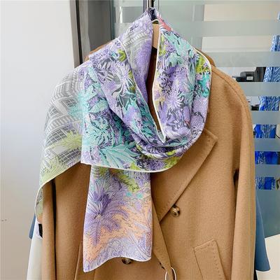 160X33Cm Luxury Winter Silk Cashmere Scarf Women Plant Architecture Manual Hand Rolled Shawls Warm Scarves Wrap Pashmina Bandana